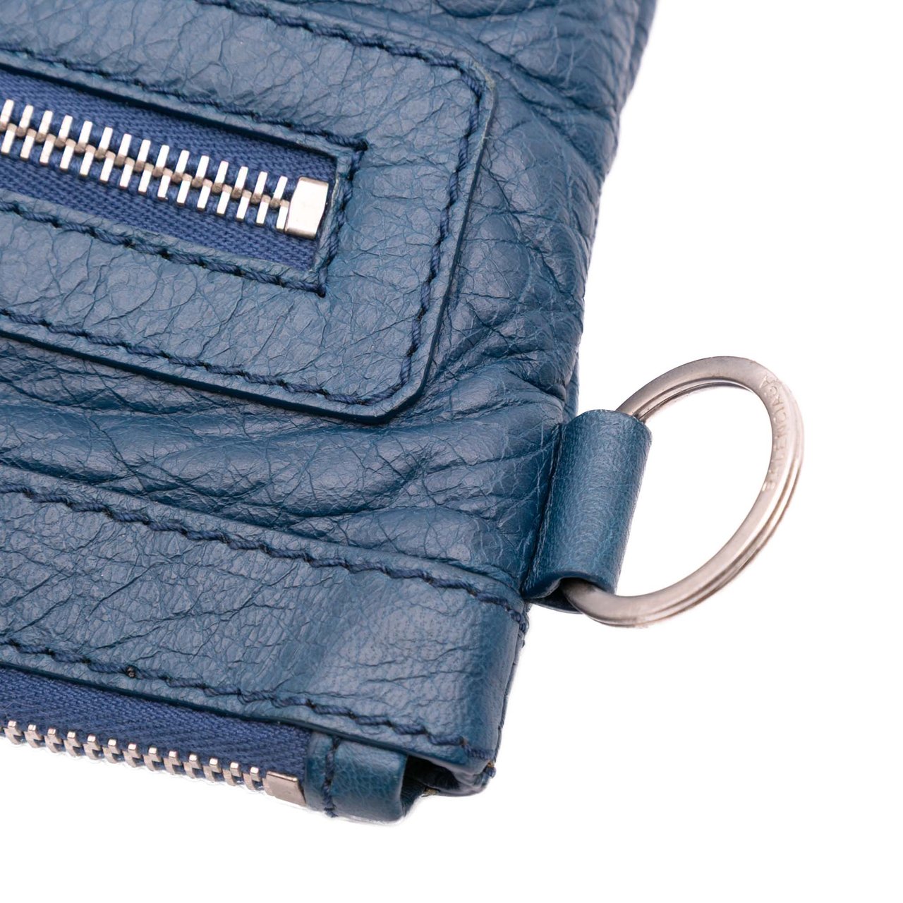 Balenciaga Lambskin Motocross Classic Clip M Clutch Blauw