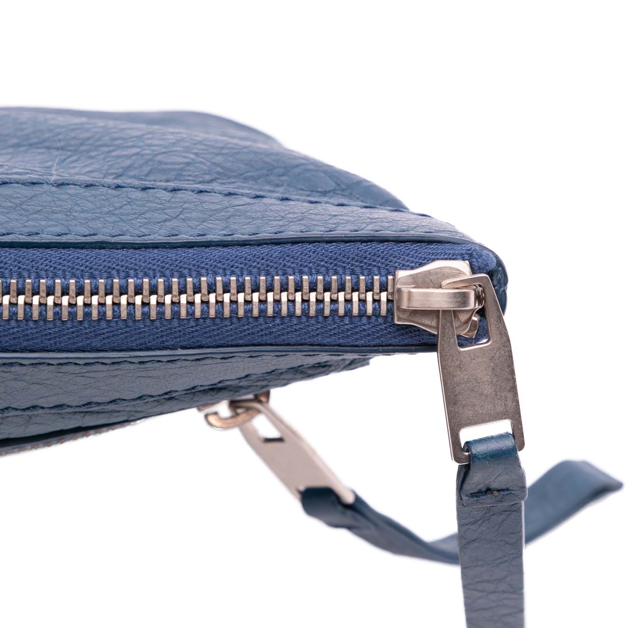 Balenciaga Lambskin Motocross Classic Clip M Clutch Blauw