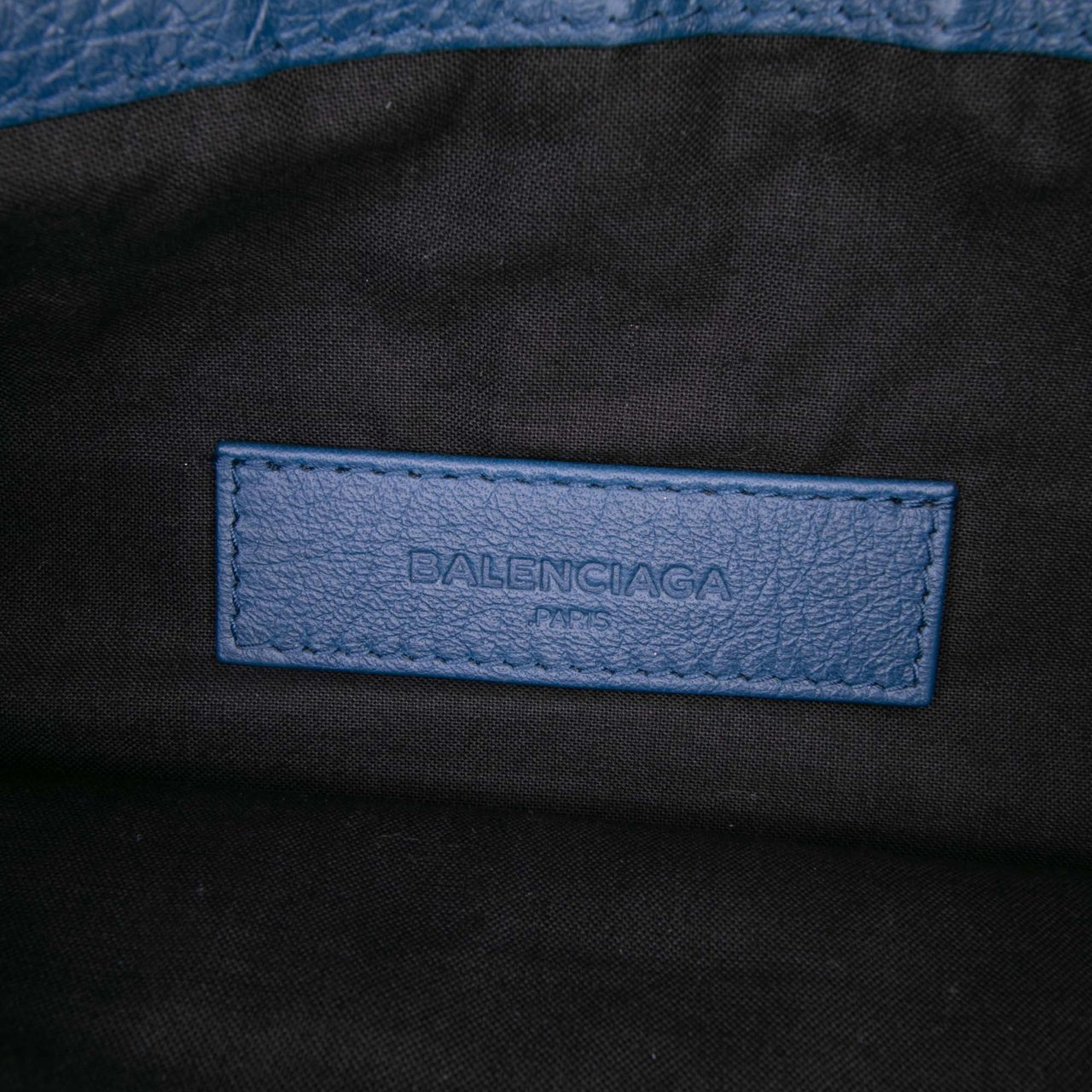 Balenciaga Lambskin Motocross Classic Clip M Clutch Blauw