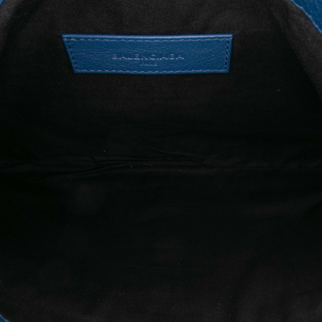 Balenciaga Lambskin Motocross Classic Clip M Clutch Blauw