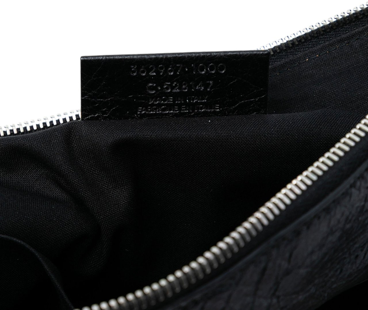 Balenciaga Lambskin Motocross Classic Zip Around Flat Clutch Zwart