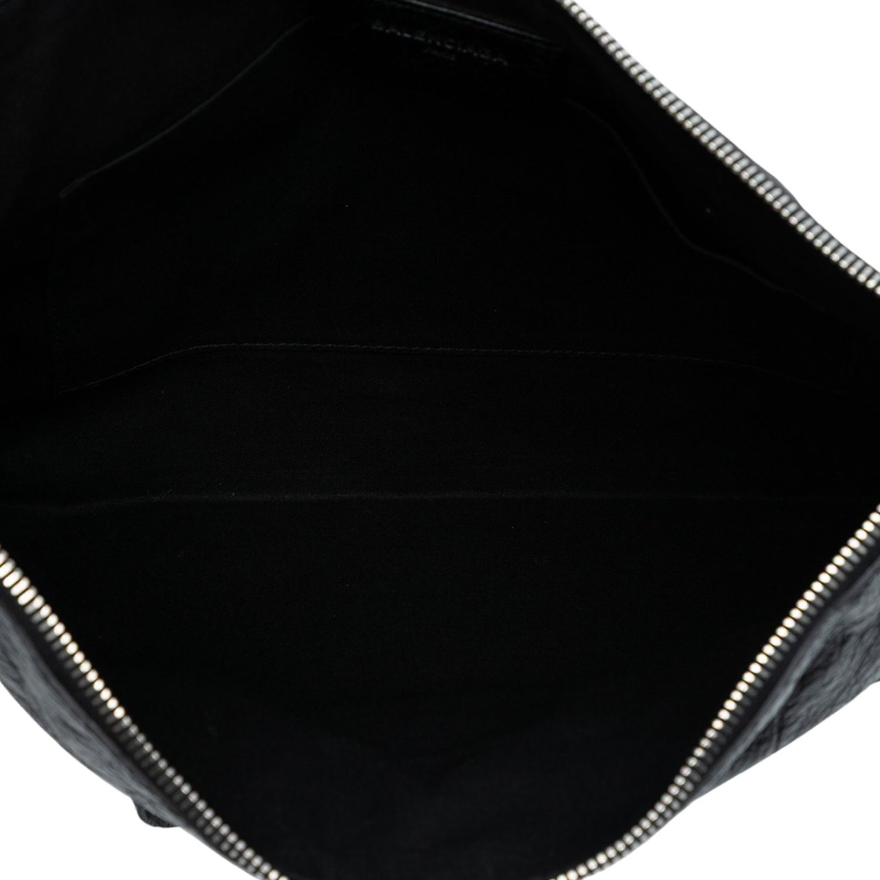 Balenciaga Lambskin Motocross Classic Zip Around Flat Clutch Zwart