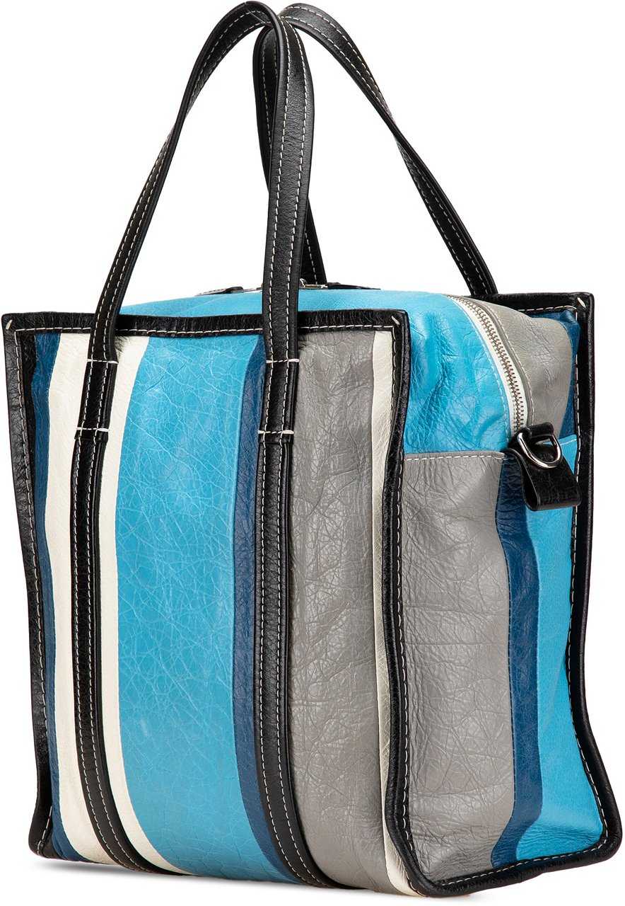 Balenciaga S Lambskin Bazar Shopper Satchel Blauw