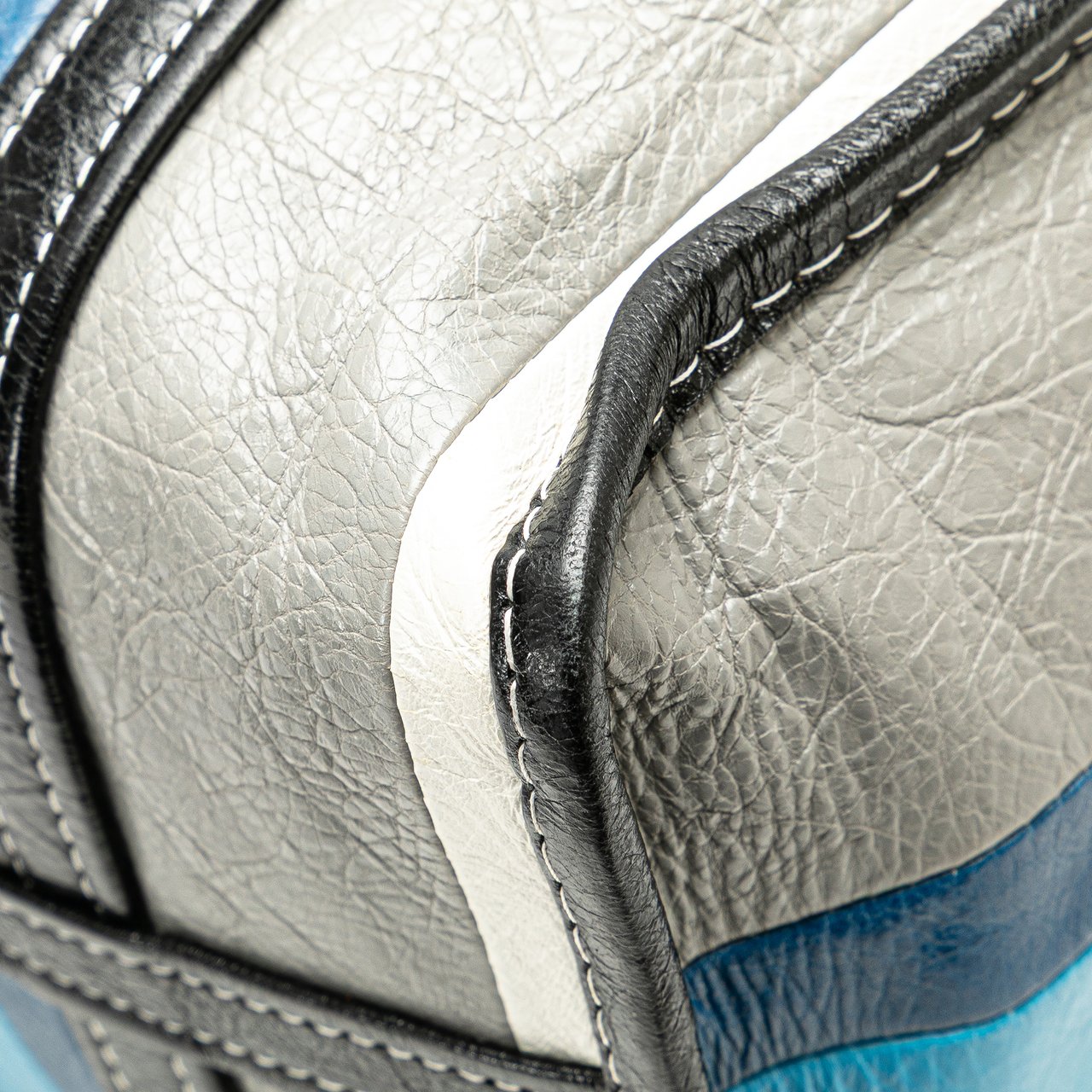 Balenciaga S Lambskin Bazar Shopper Satchel Blauw