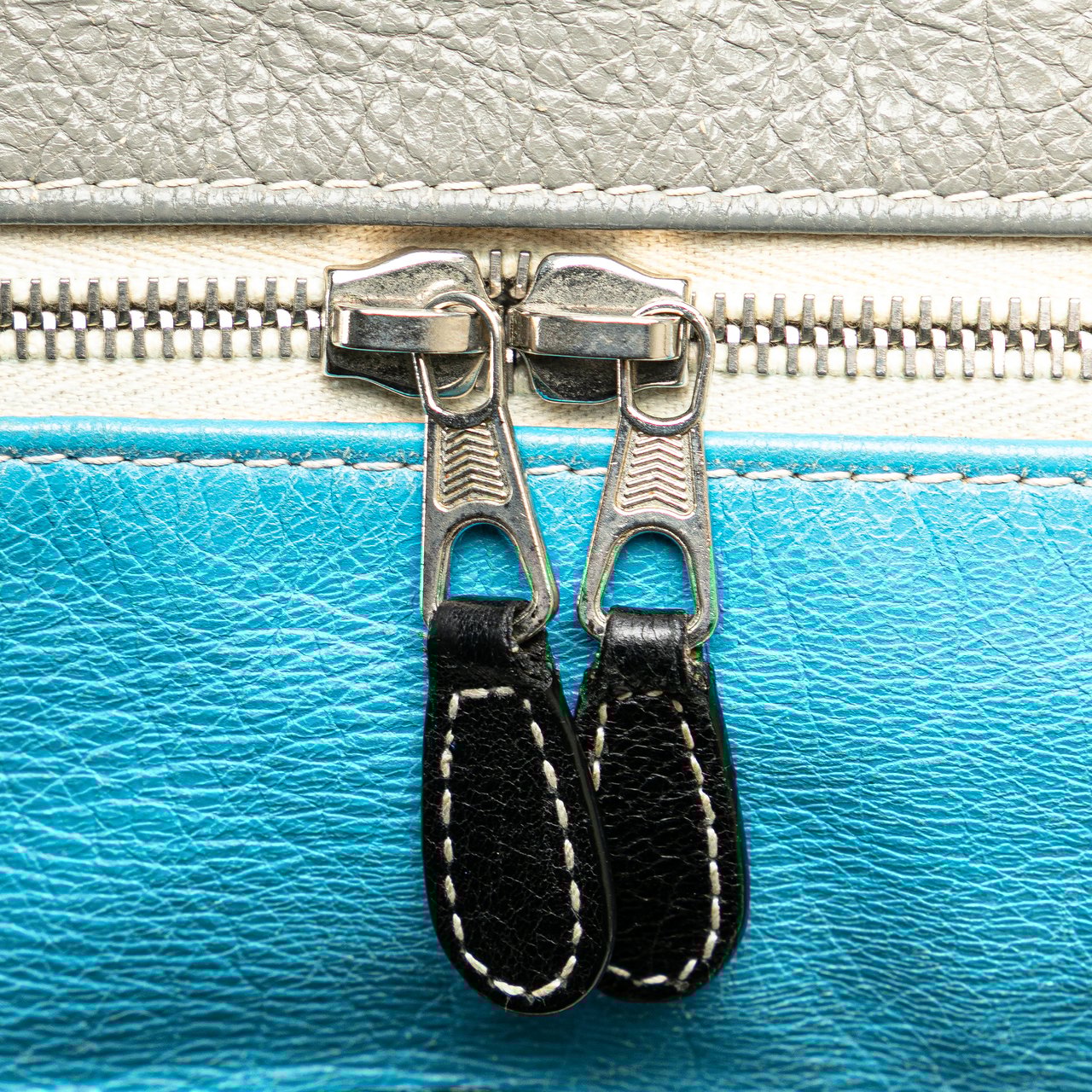 Balenciaga S Lambskin Bazar Shopper Satchel Blauw