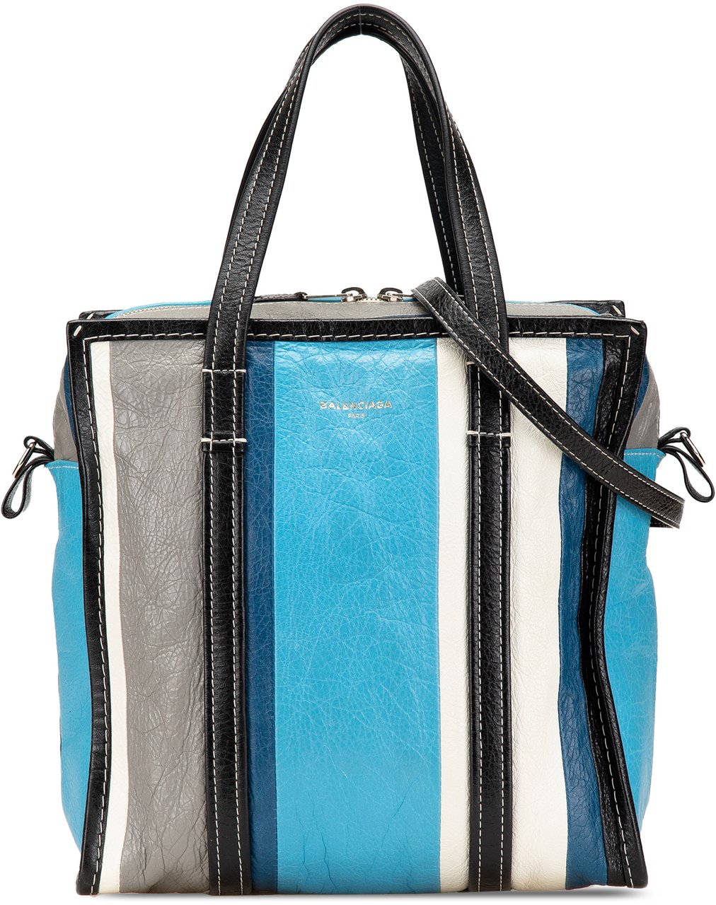 Balenciaga S Lambskin Bazar Shopper Satchel Blauw