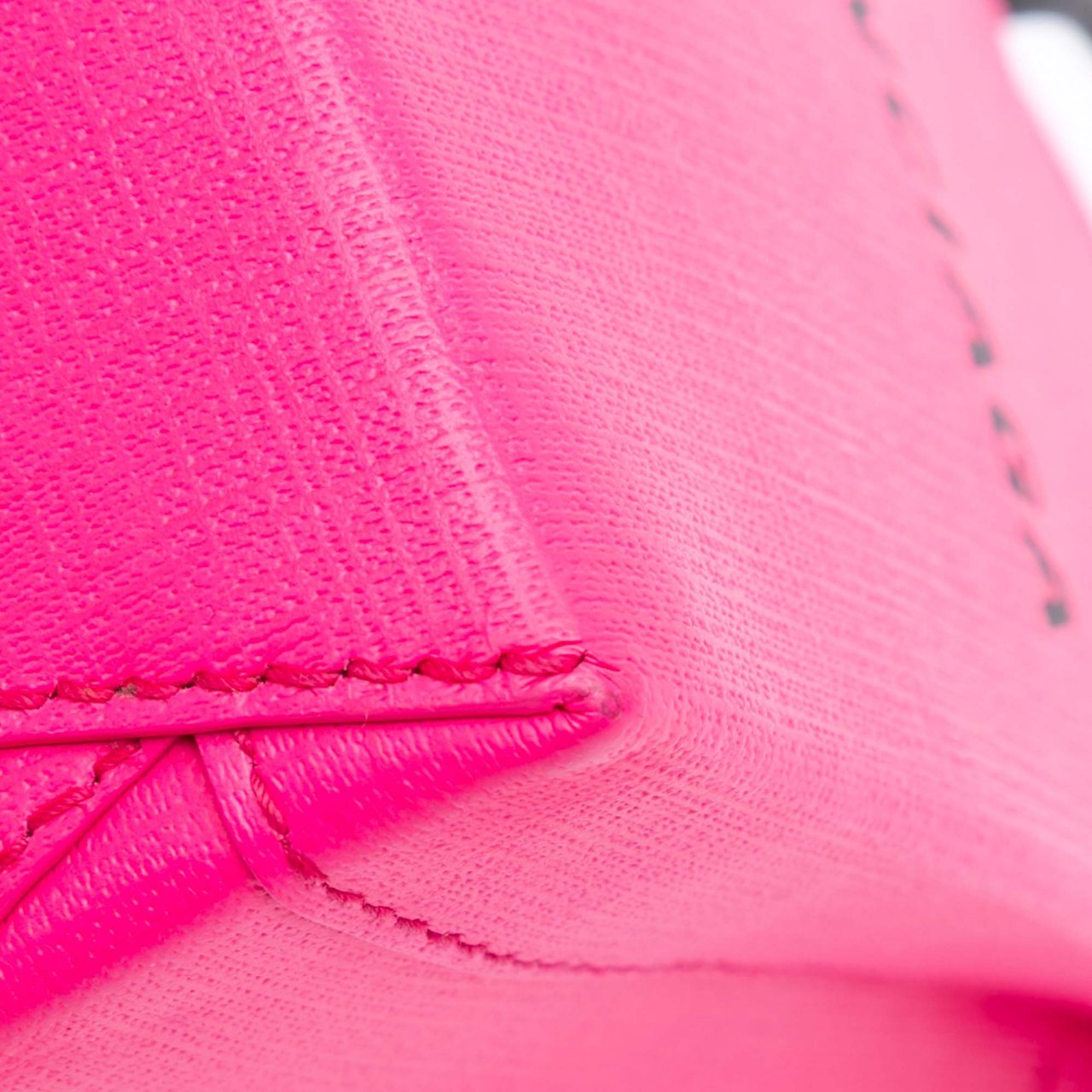 Balenciaga Mini Calfskin Logo Shopping Phone Holder Roze