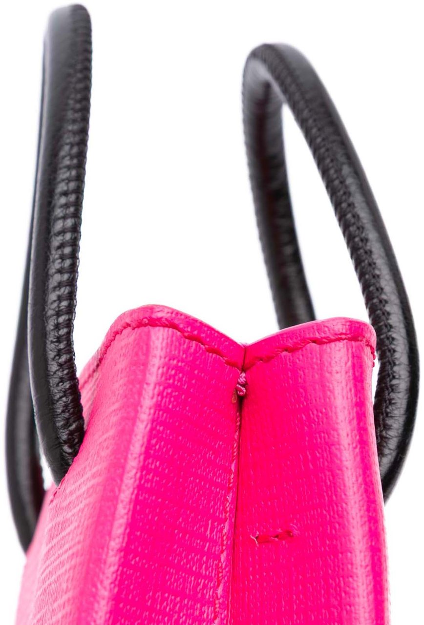 Balenciaga Mini Calfskin Logo Shopping Phone Holder Roze