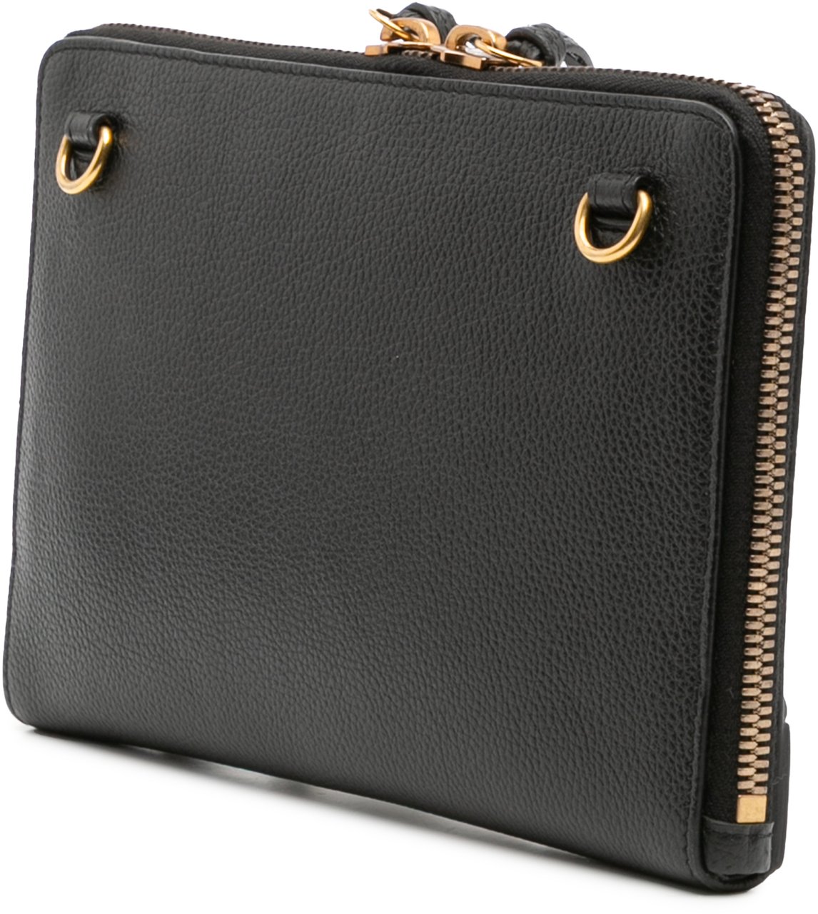 Balenciaga Pebbled Leather Neo Classic City Pouch Crossbody Zwart