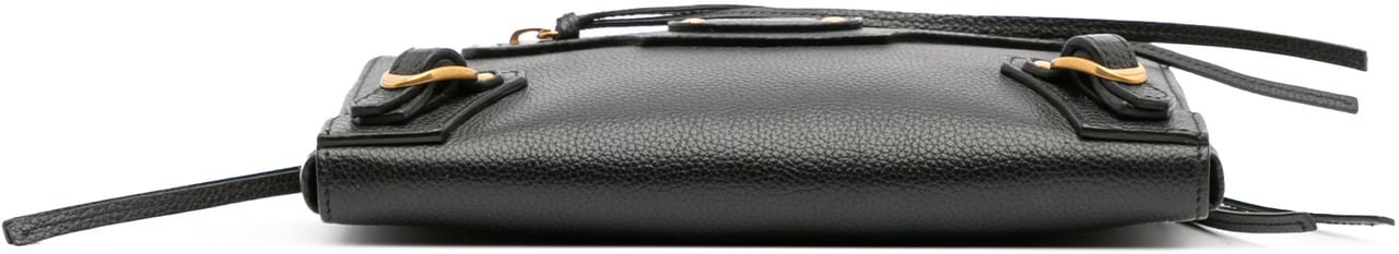 Balenciaga Pebbled Leather Neo Classic City Pouch Crossbody Zwart