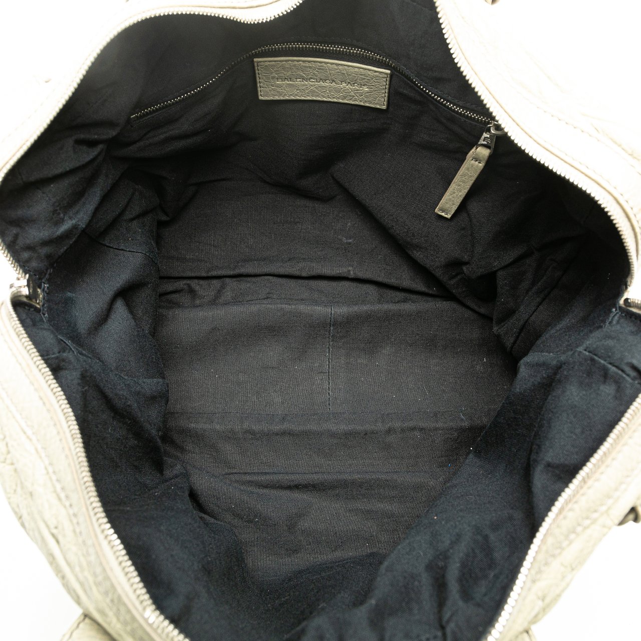 Balenciaga Lambskin Motocross Classic Bridge Satchel Grijs