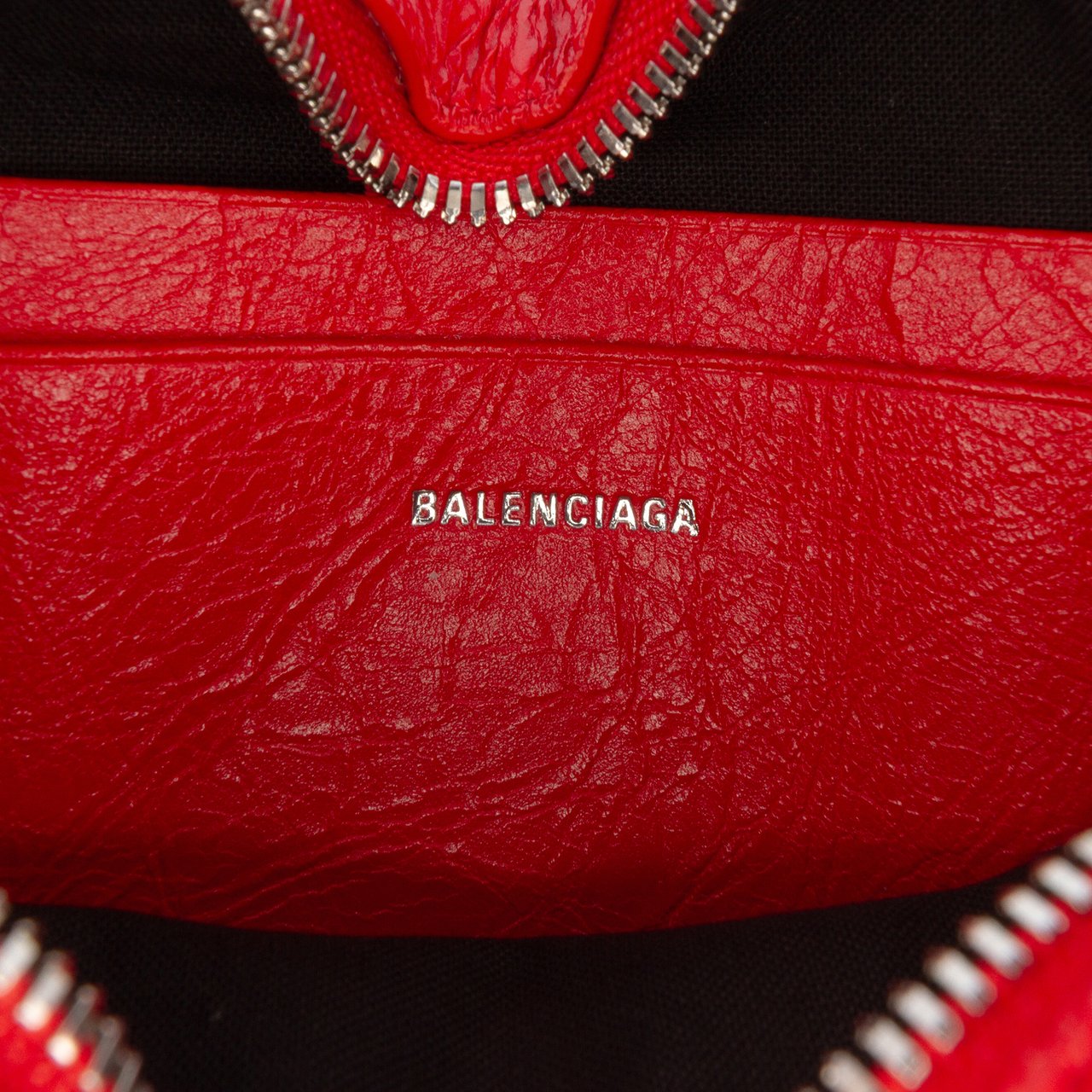 Balenciaga Mini Lambskin Motocross Le Cagole Heart Chain Bag Rood