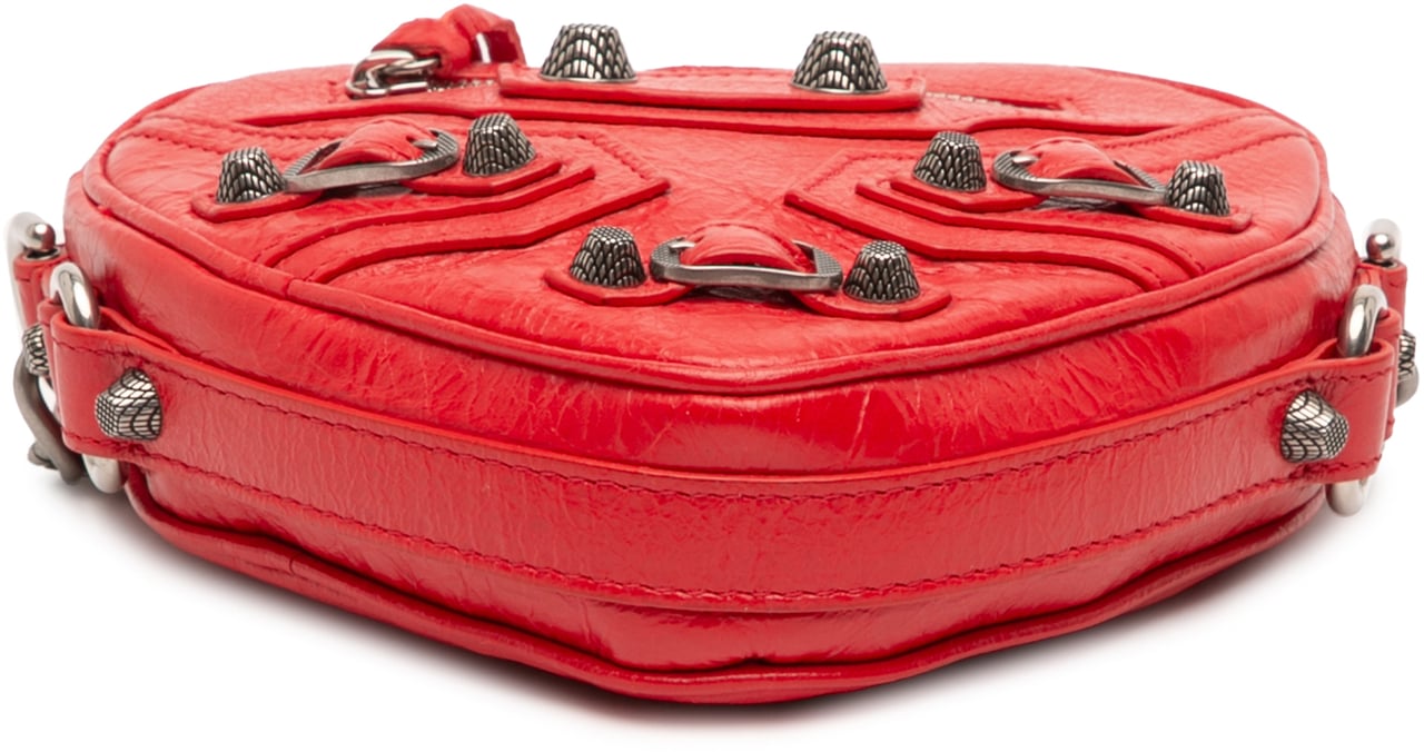 Balenciaga Mini Lambskin Motocross Le Cagole Heart Chain Bag Rood