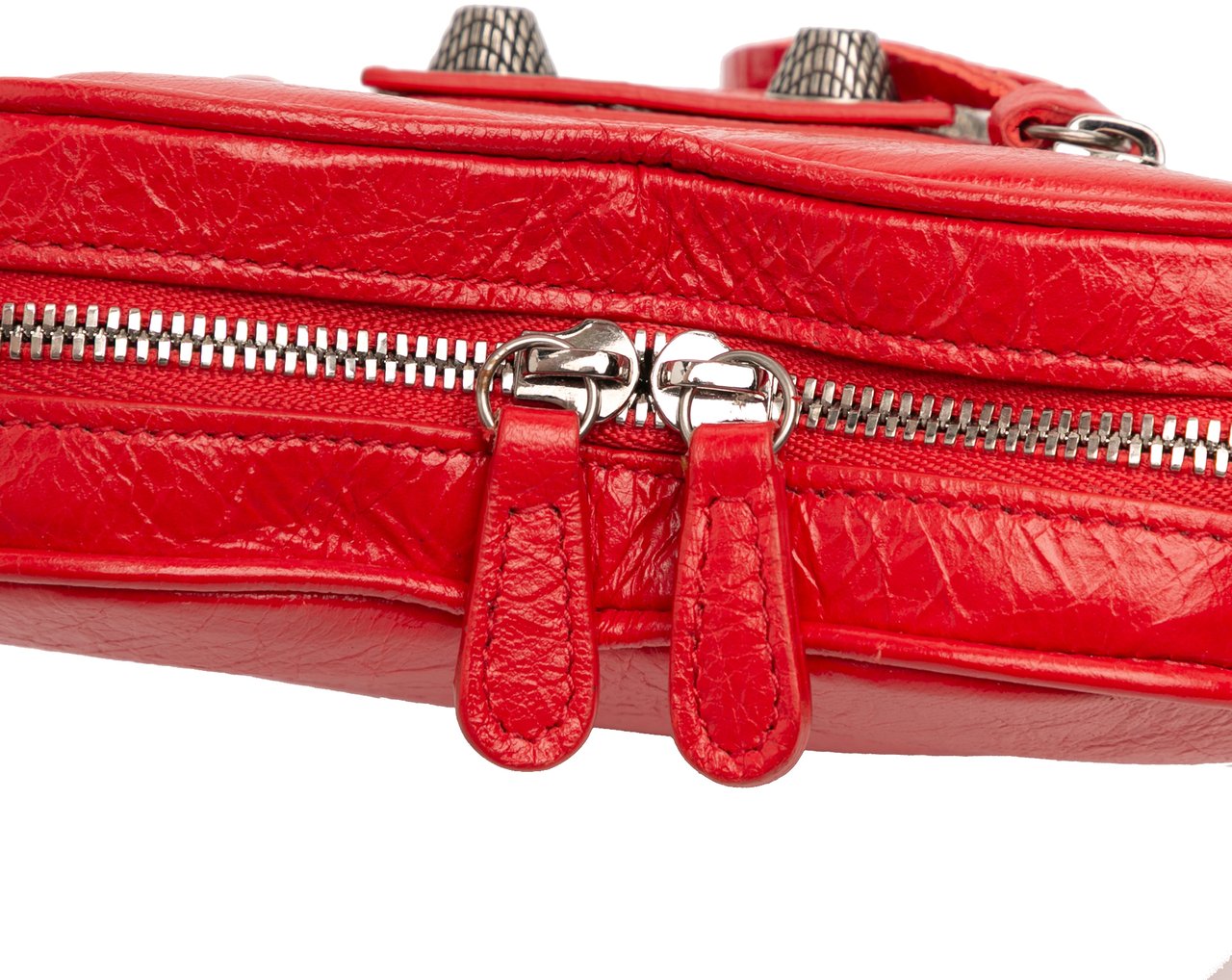 Balenciaga Mini Lambskin Motocross Le Cagole Heart Chain Bag Rood