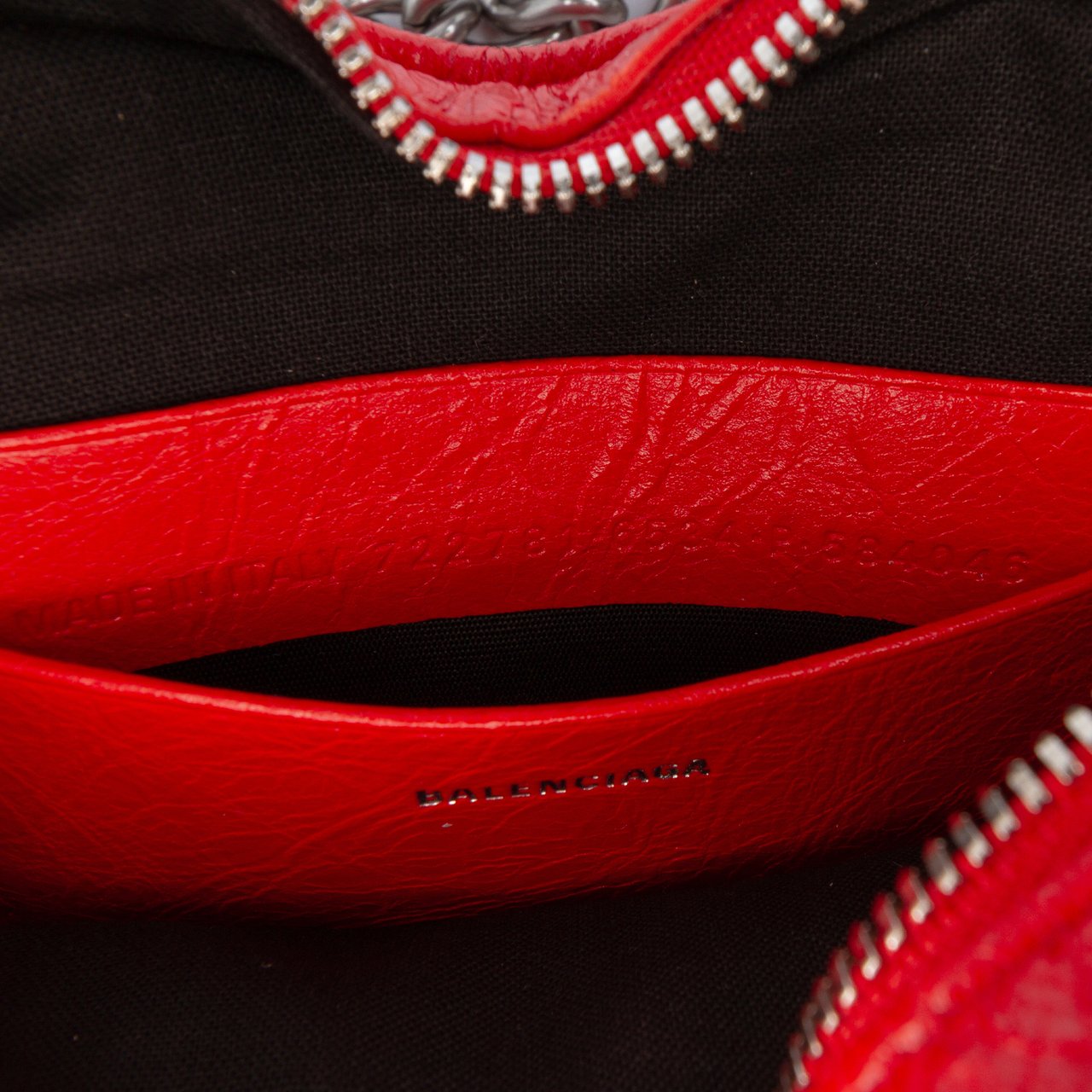 Balenciaga Mini Lambskin Motocross Le Cagole Heart Chain Bag Rood