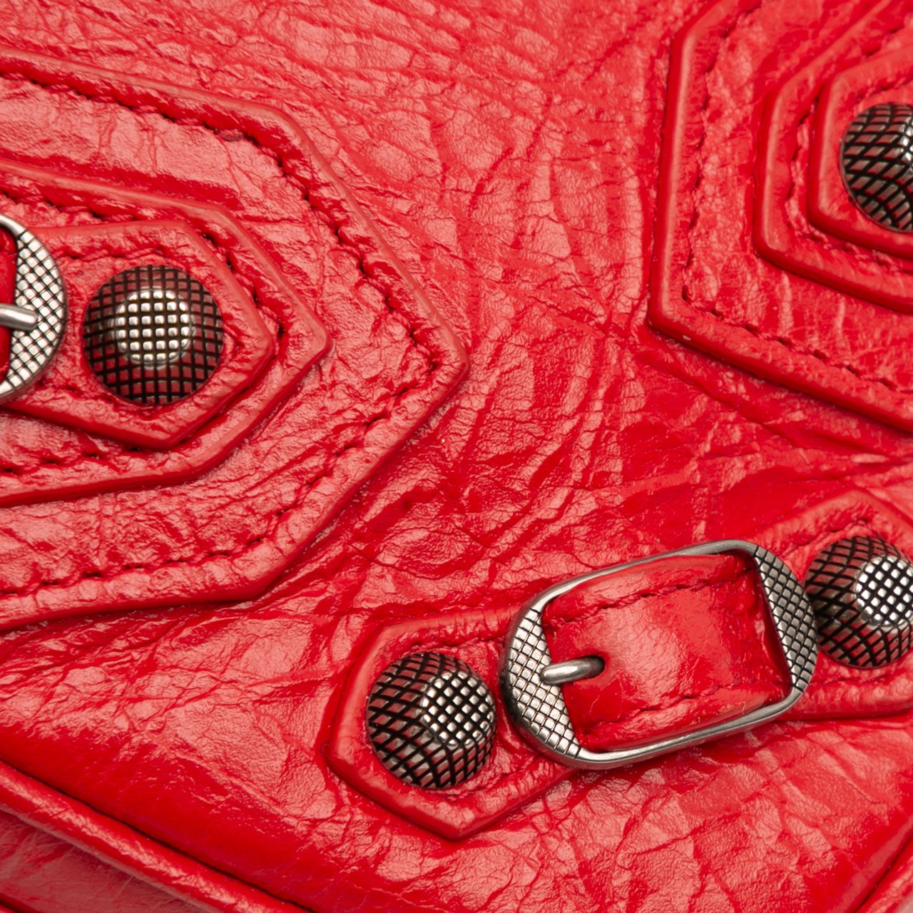 Balenciaga Mini Lambskin Motocross Le Cagole Heart Chain Bag Rood