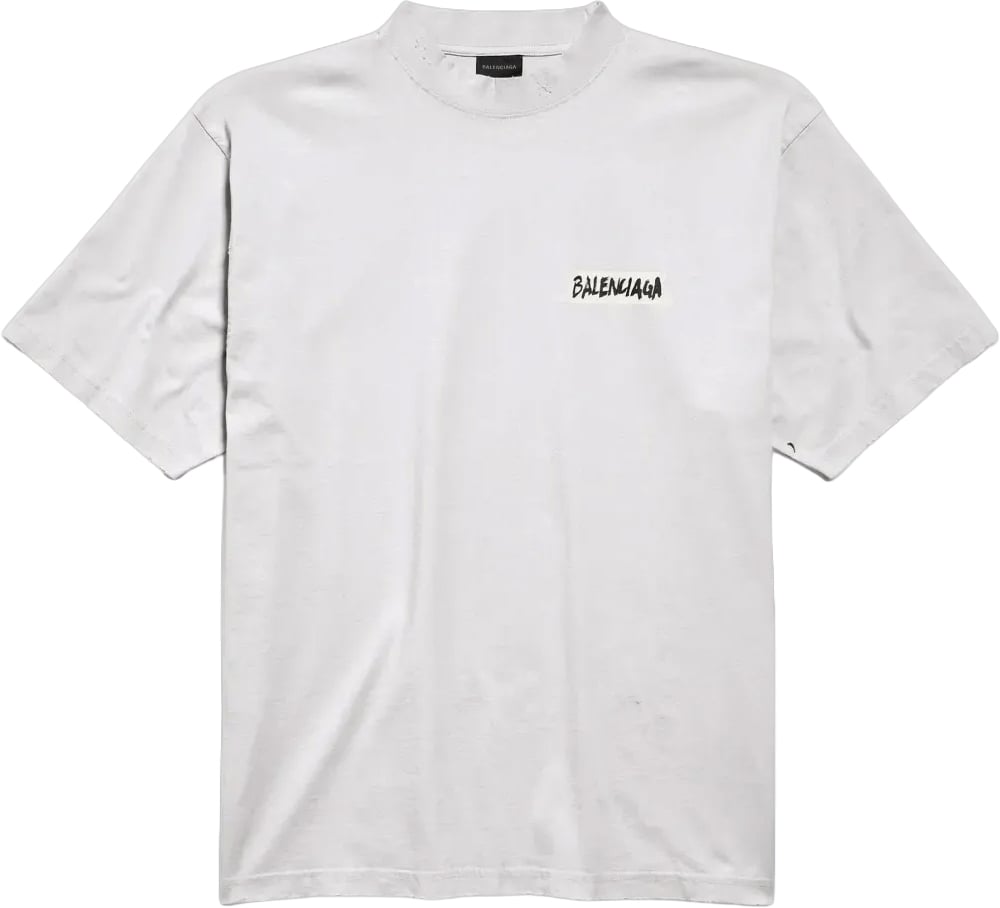 Balenciaga Masking Tape Medium Fit T-shirt Wit