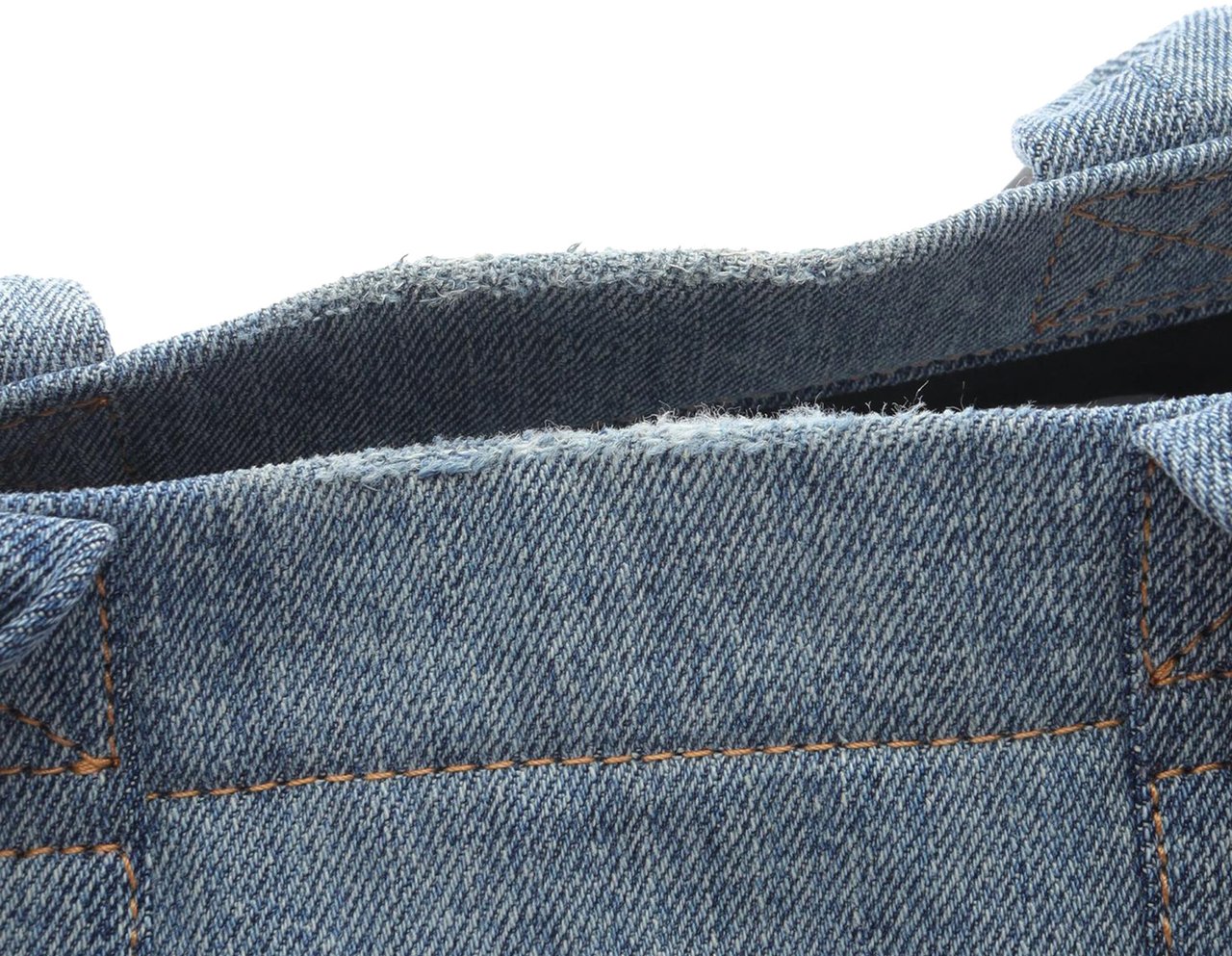 Balenciaga Medium Denim Hardware Tote Blauw