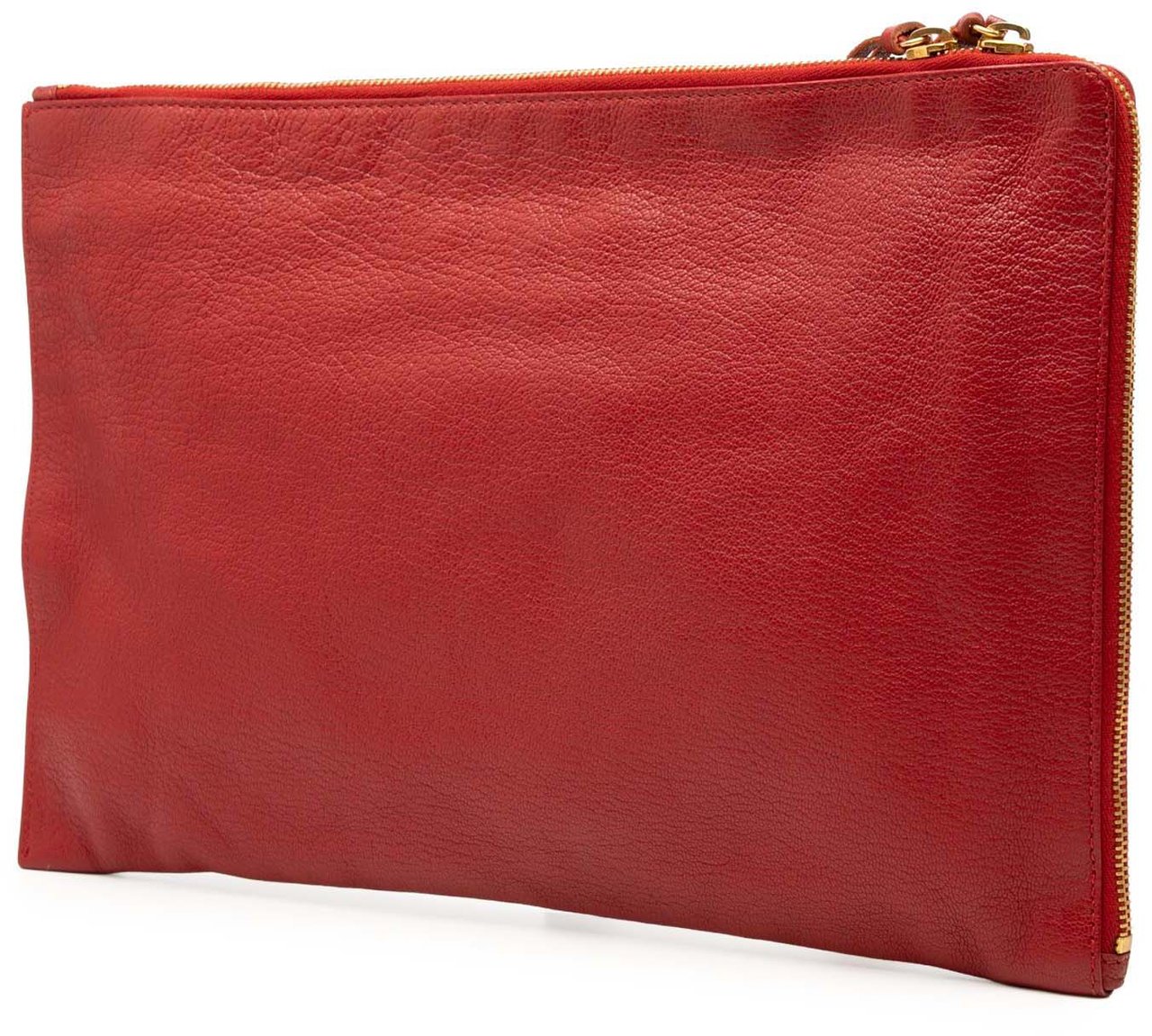 Balenciaga Veau Motocross Classic Metallic Edge Clutch Rood