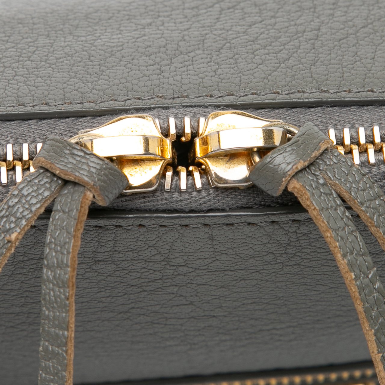 Balenciaga Lambskin Motocross Metallic Edge Flat Clutch Grijs