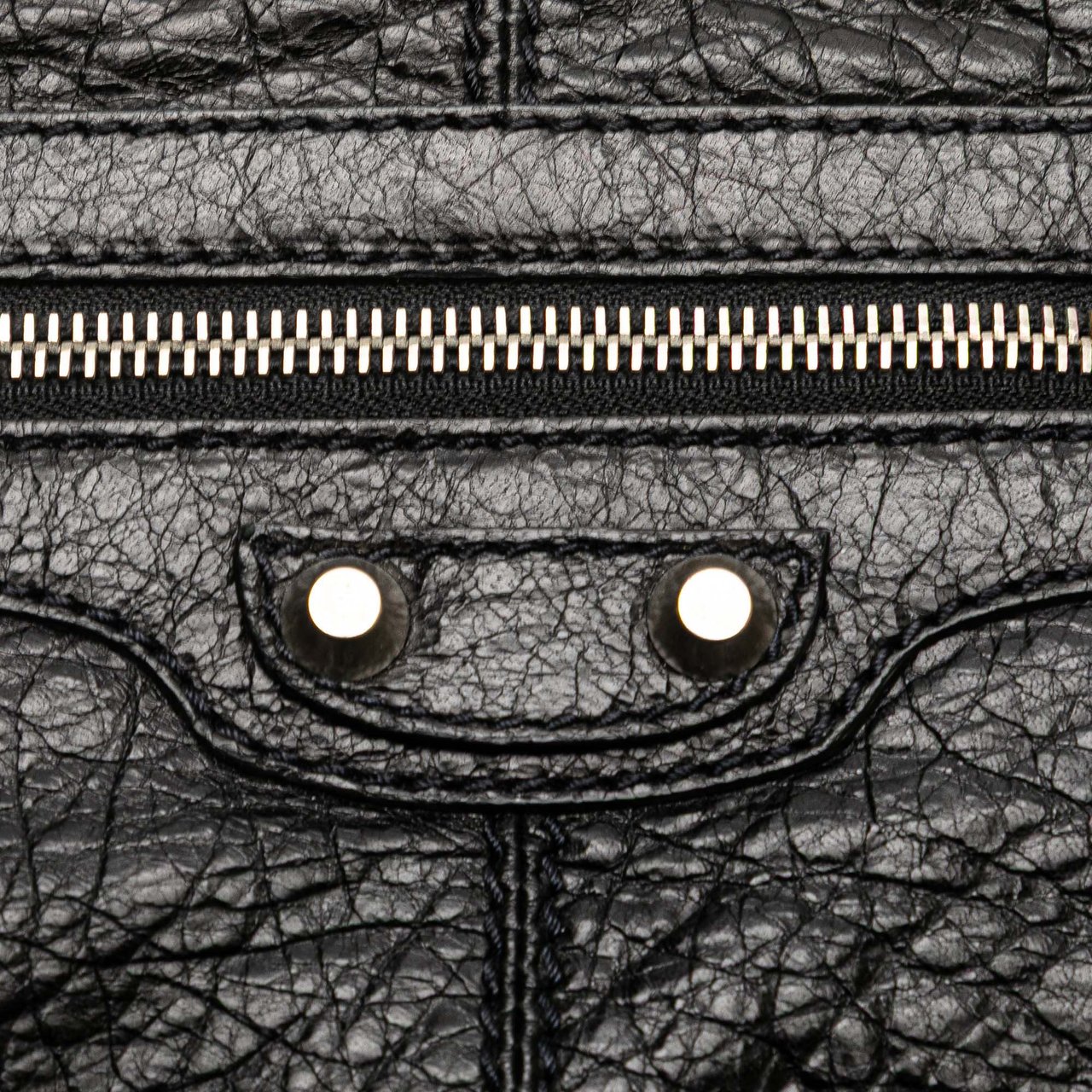 Balenciaga Lambskin Motocross Classic Clip L Clutch Zwart