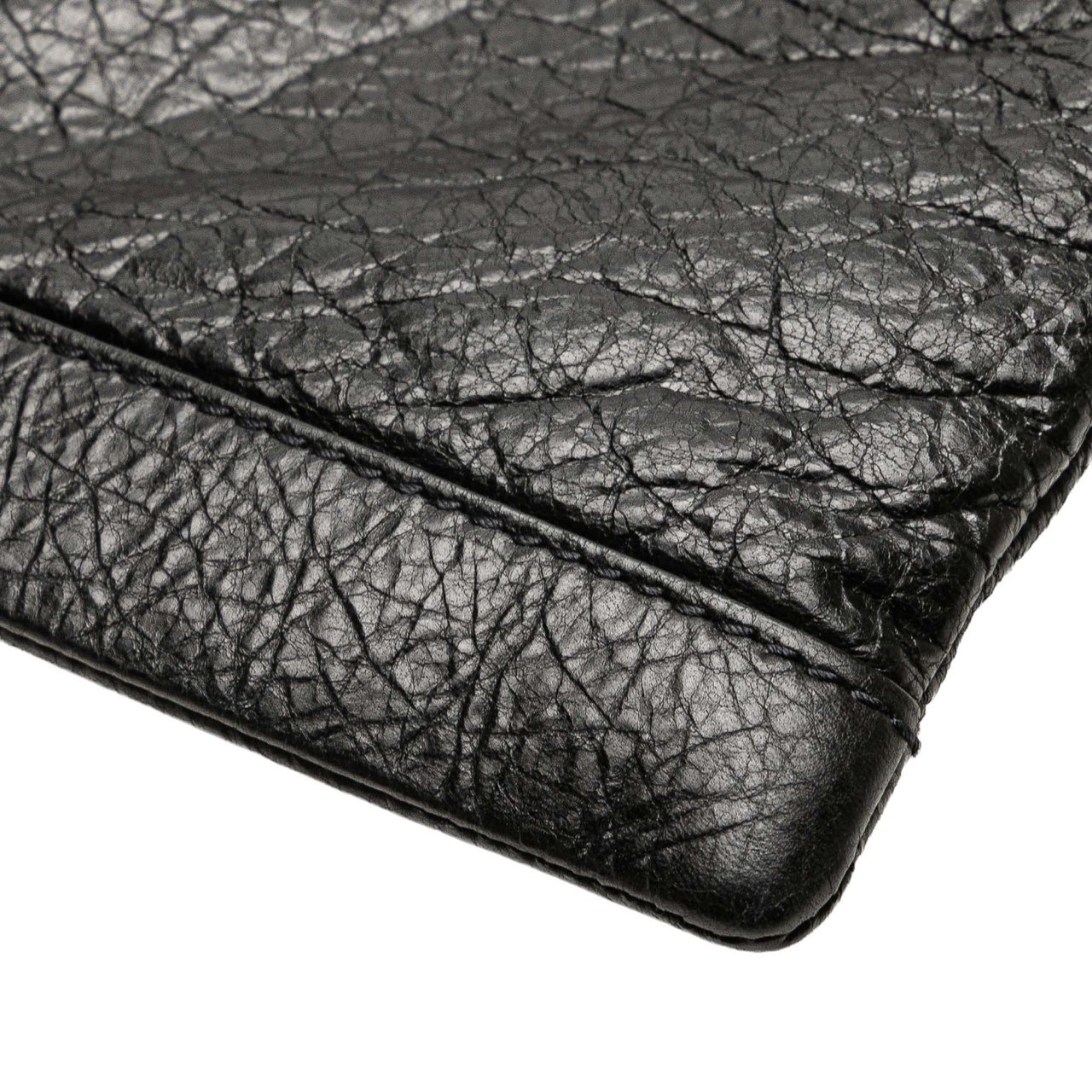 Balenciaga Lambskin Motocross Classic Clip L Clutch Zwart