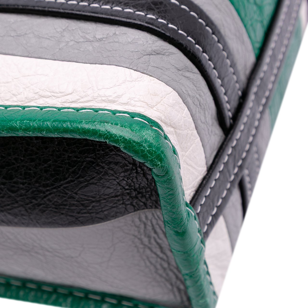 Balenciaga XS Lambskin Bazar Shopper Satchel Groen
