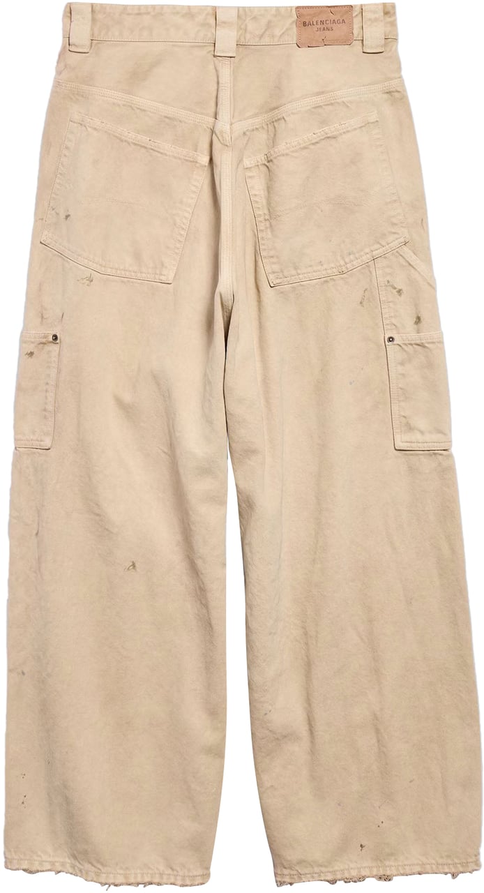 Balenciaga ORGANIC DENIM RIPPED OFF BAGGY JEANS Beige