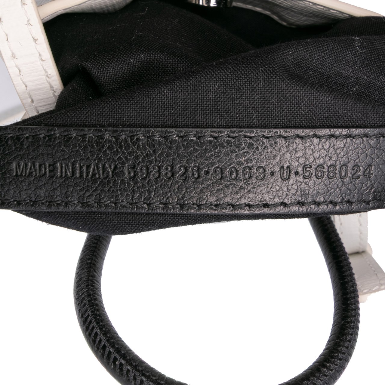 Balenciaga Mini Calfskin Logo Shopping Phone Holder Wit