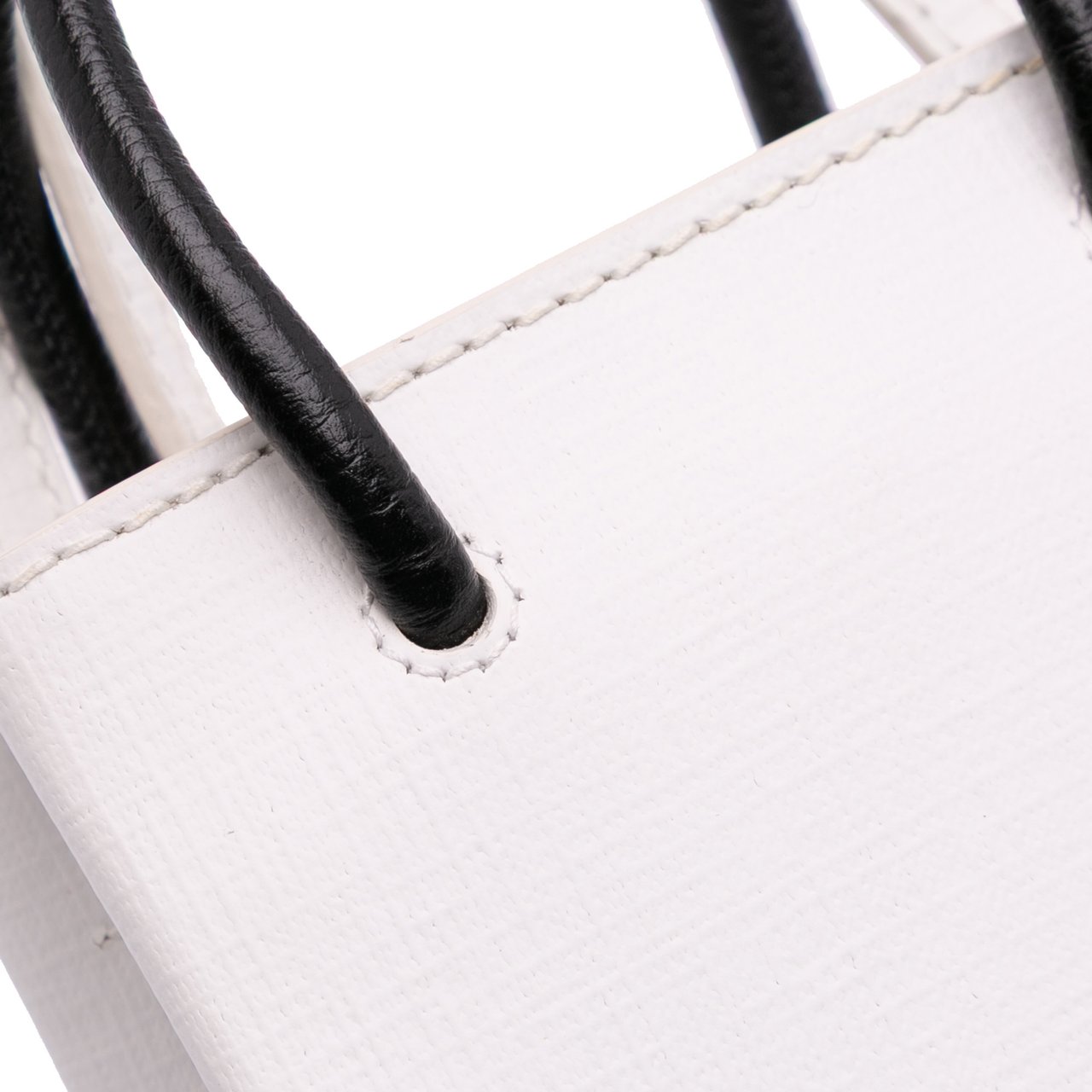 Balenciaga Mini Calfskin Logo Shopping Phone Holder Wit