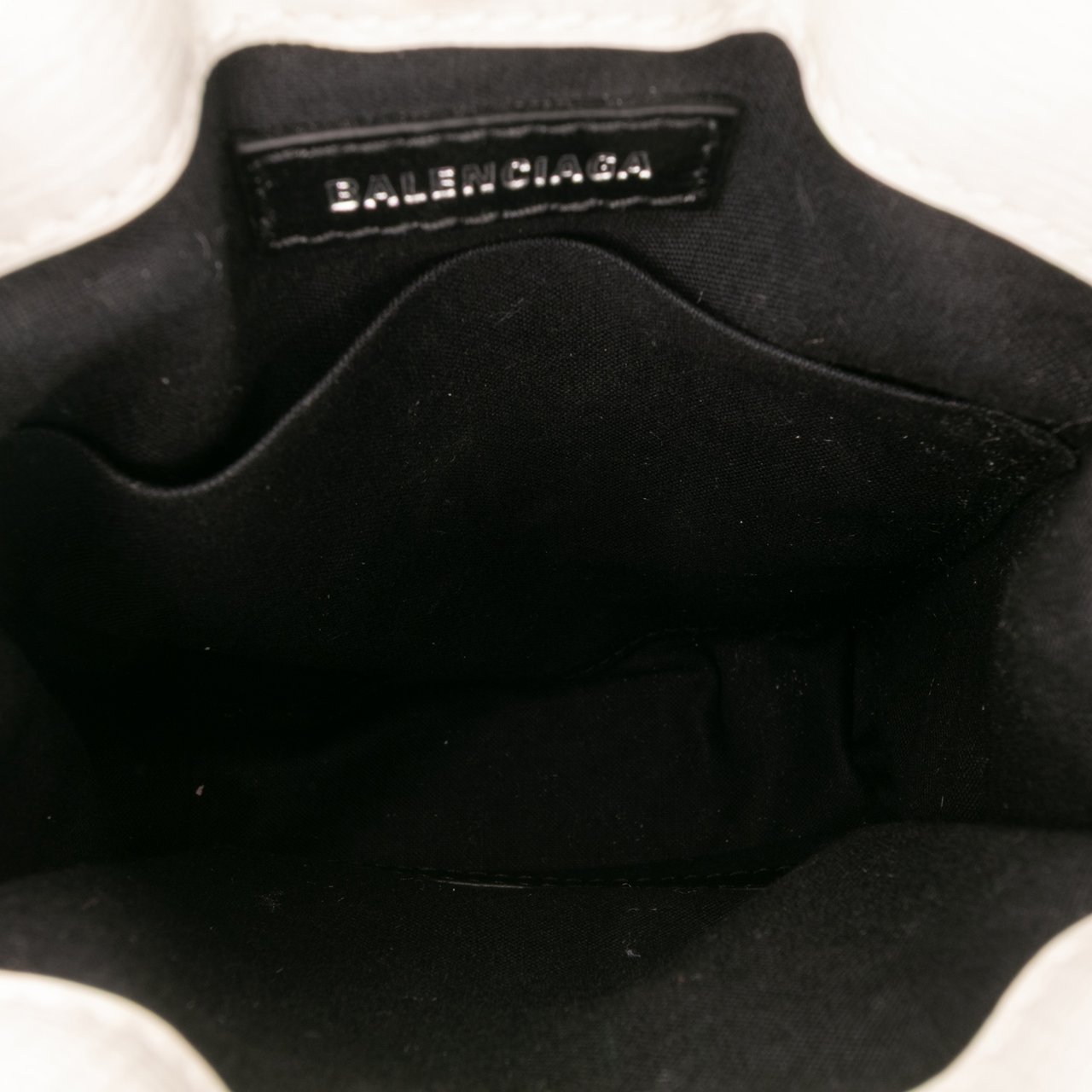 Balenciaga Mini Calfskin Logo Shopping Phone Holder Wit