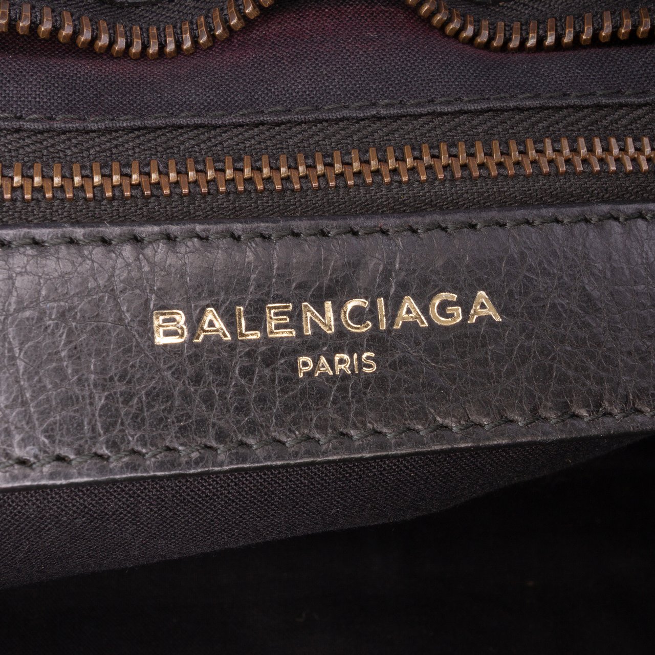Balenciaga Small Lambskin Motocross Striped Classic City Satchel Zwart