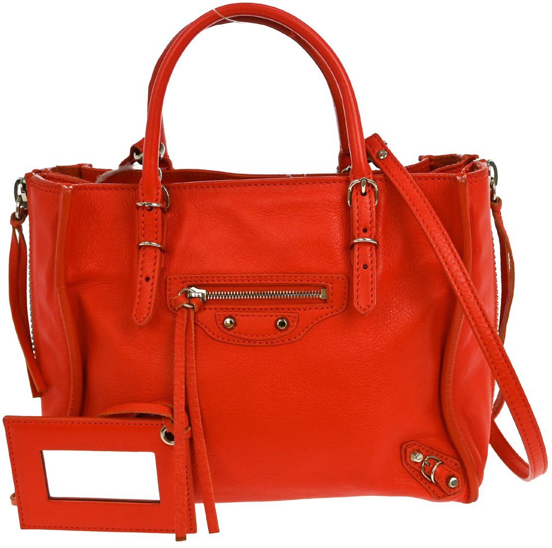 Balenciaga Balenciaga Papier A4 Zip Around Classic Studs Bag Leather Mini Rood