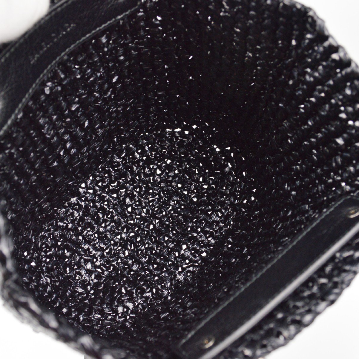 Balenciaga Balenciaga Le Cagole Panier Raffia with Leather Zwart