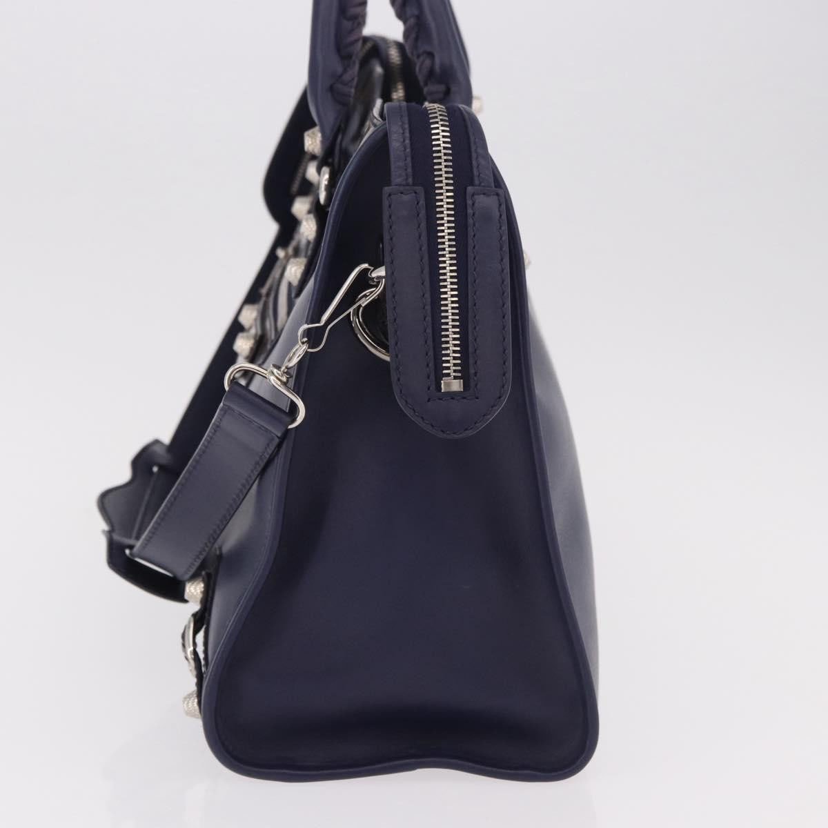 Balenciaga Holiday City Giant Studs Matte Calfskin Medium Navy