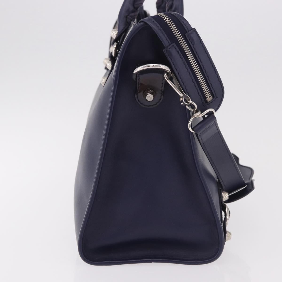 Balenciaga Holiday City Giant Studs Matte Calfskin Medium Navy