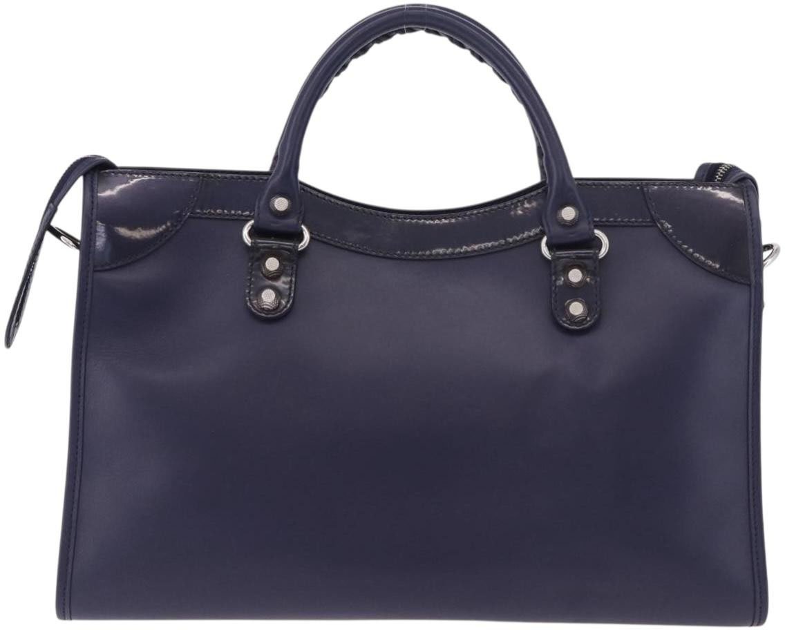 Balenciaga Holiday City Giant Studs Matte Calfskin Medium Navy
