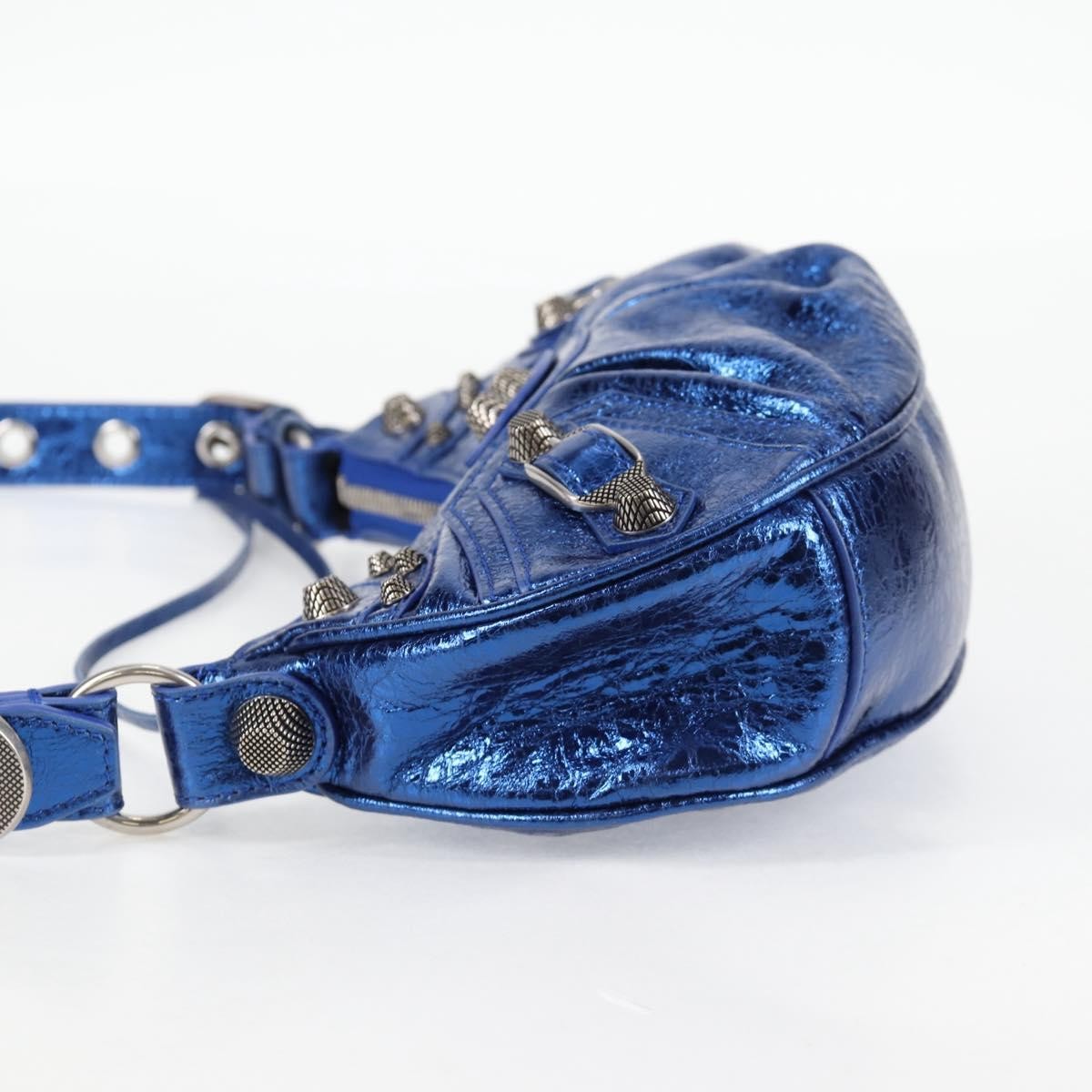 Balenciaga Balenciaga Le Cagole Giant Studs Shoulder Bag Leather Medium Blauw