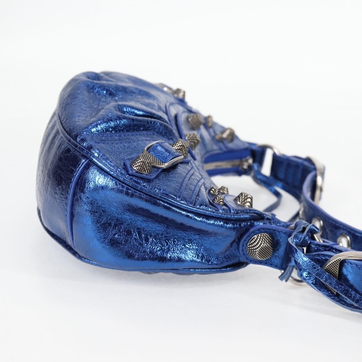 Balenciaga Balenciaga Le Cagole Giant Studs Shoulder Bag Leather Medium Blauw