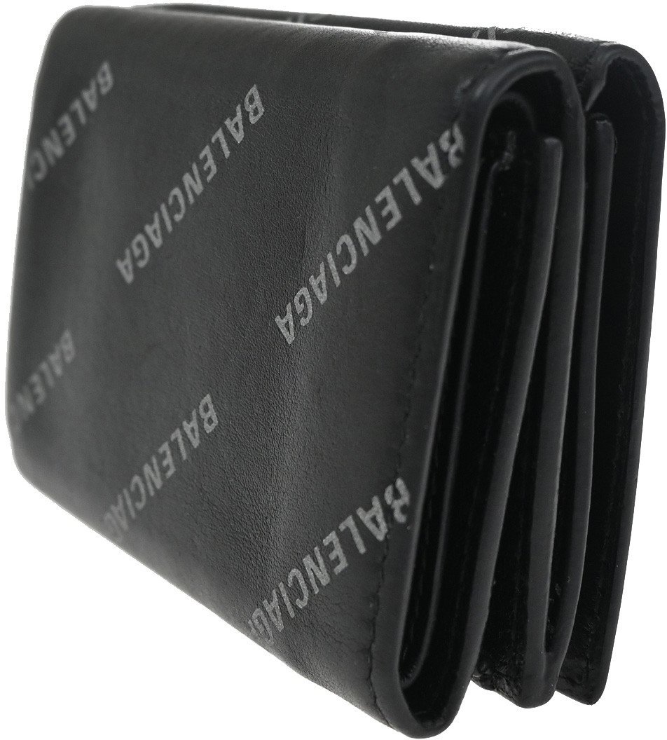 Balenciaga Balenciaga Trifold Wallet Leather Zwart