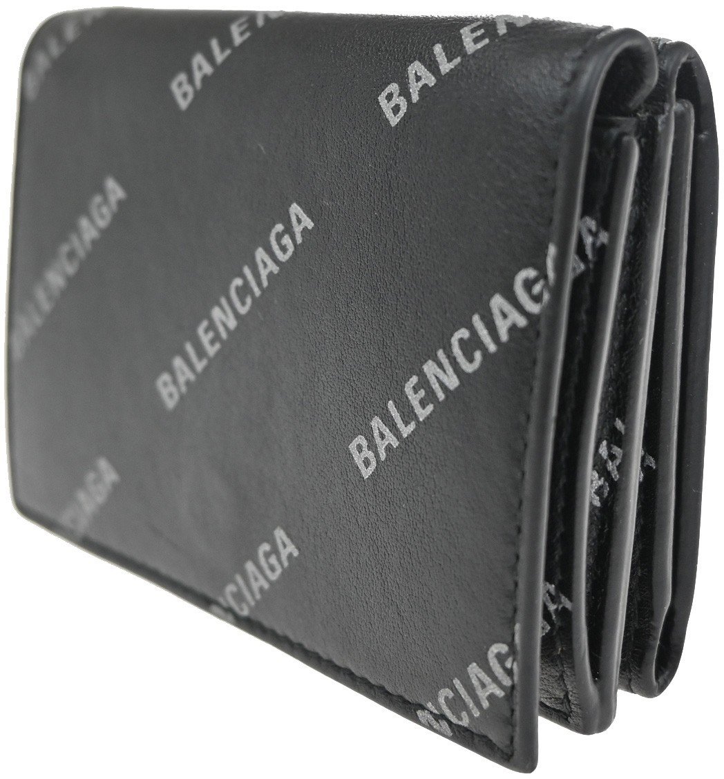 Balenciaga Balenciaga Trifold Wallet Leather Zwart