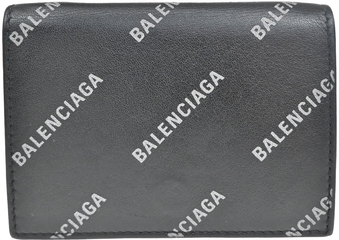 Balenciaga Balenciaga Trifold Wallet Leather Zwart