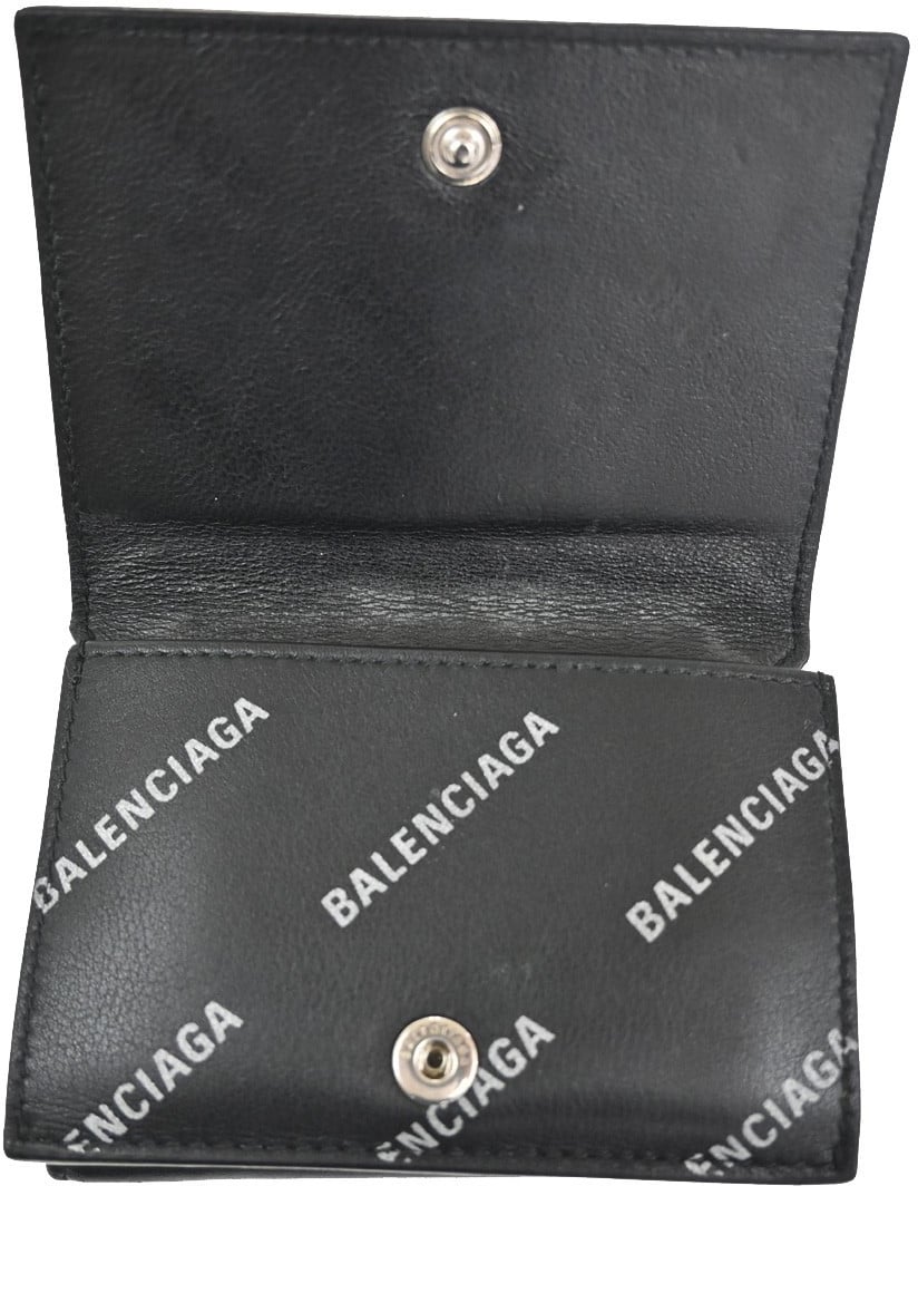 Balenciaga Balenciaga Trifold Wallet Leather Zwart