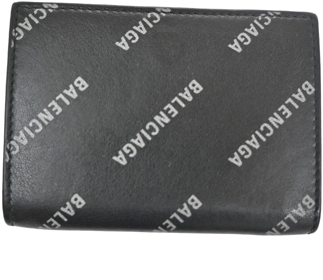 Balenciaga Balenciaga Trifold Wallet Leather Zwart