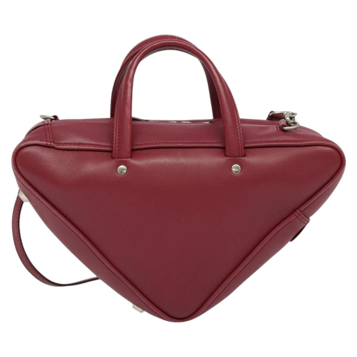 Balenciaga Balenciaga Triangle Duffle Bag Leather Medium Rood