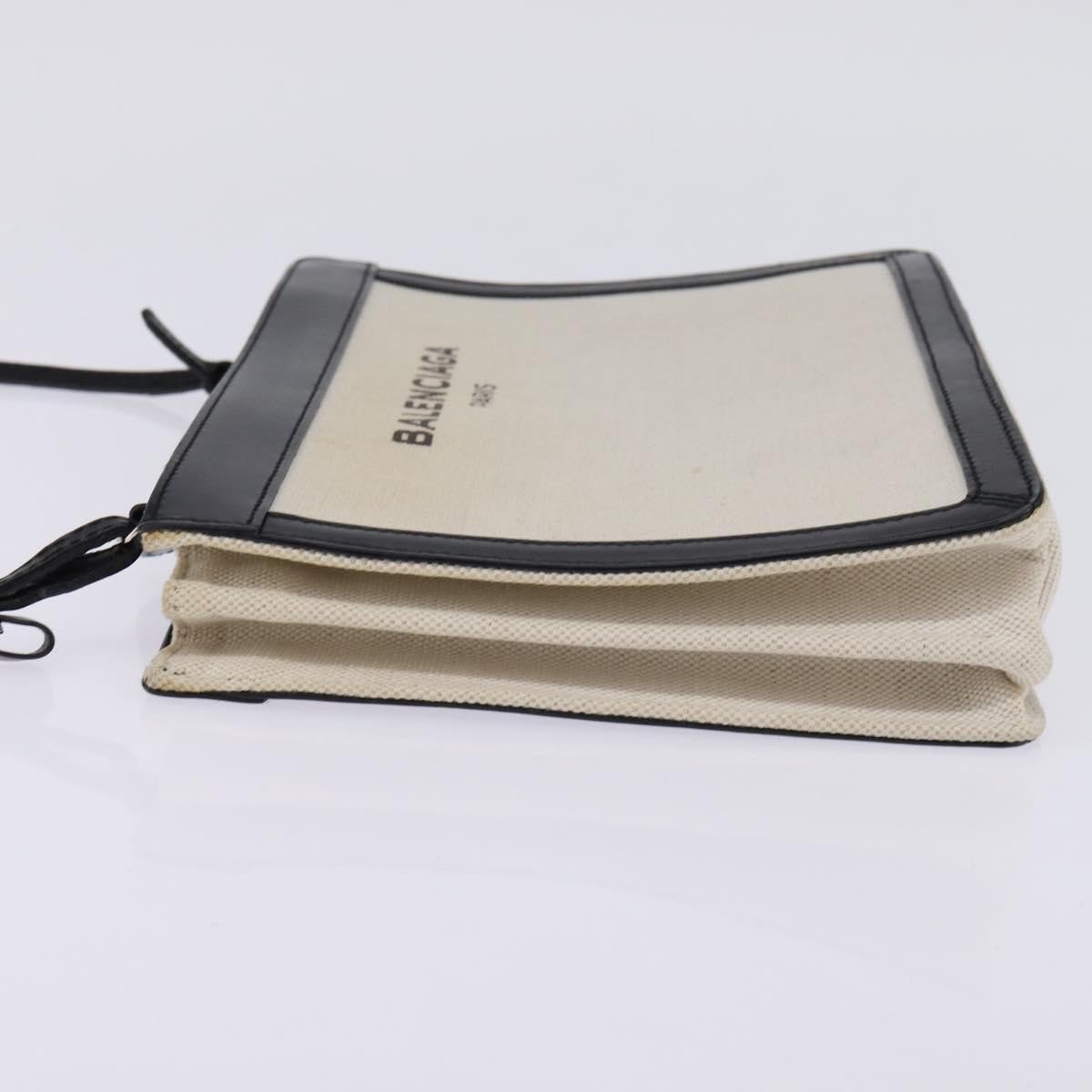 Balenciaga Balenciaga Navy Pochette Canvas and Leather Small Wit