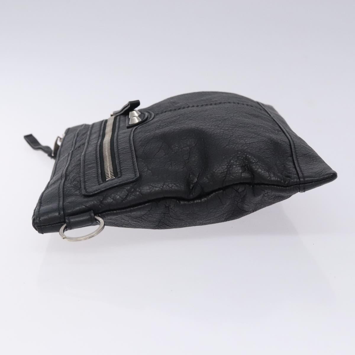 Balenciaga Balenciaga Classic City Clip Pouch Leather Medium Zwart