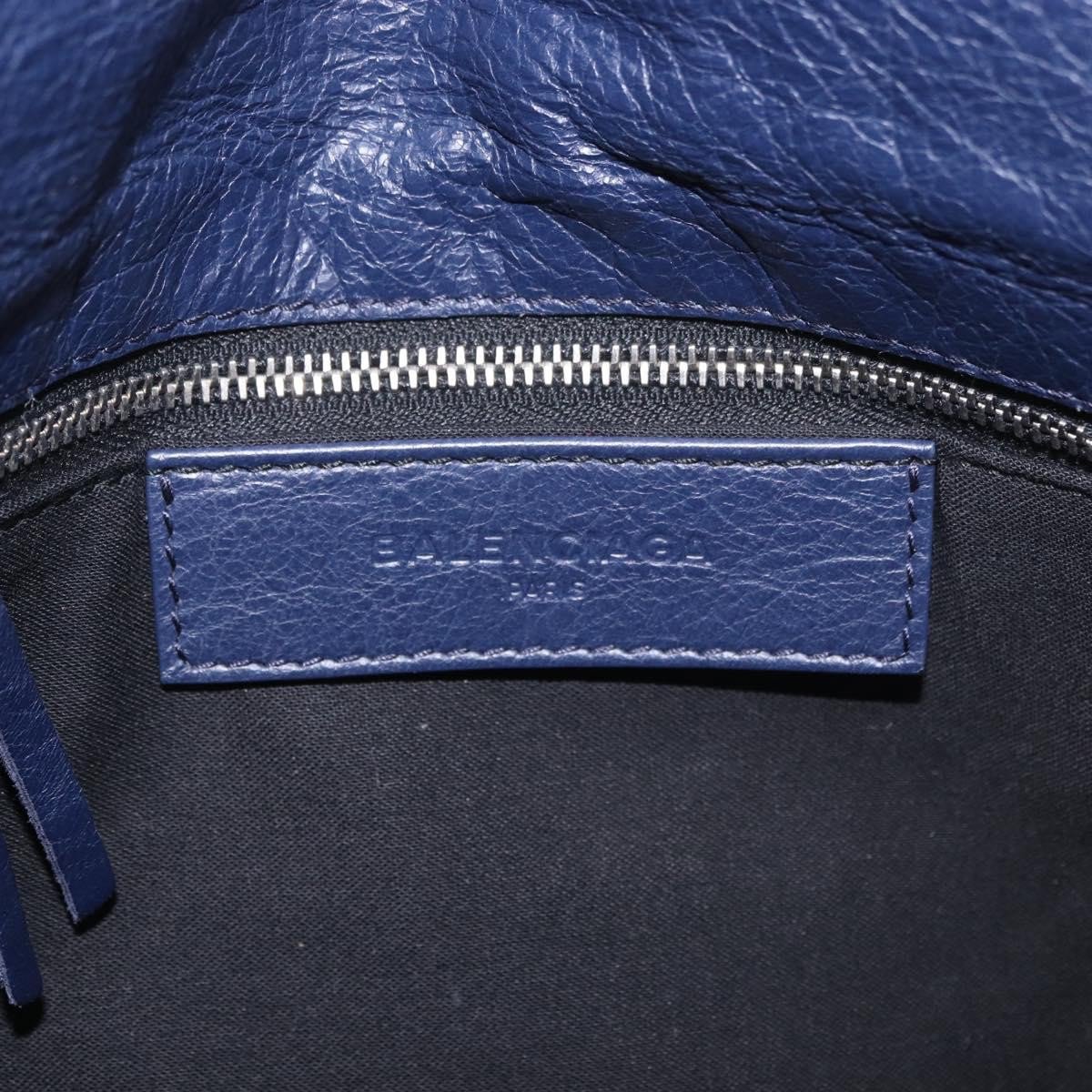Balenciaga Classic Studs Envelope Strap Clutch Leather Mini Navy