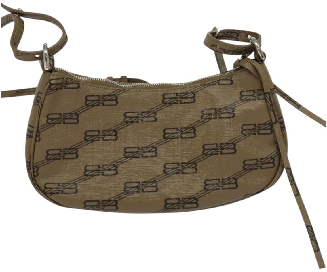 Balenciaga Balenciaga Le Cagole Giant Studs Chain Shoulder Bag Leather XS Beige