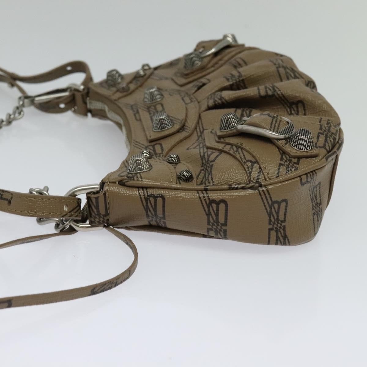 Balenciaga Balenciaga Le Cagole Giant Studs Chain Shoulder Bag Leather XS Beige